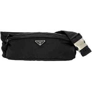PRADA Black Triangle Hobo Bag